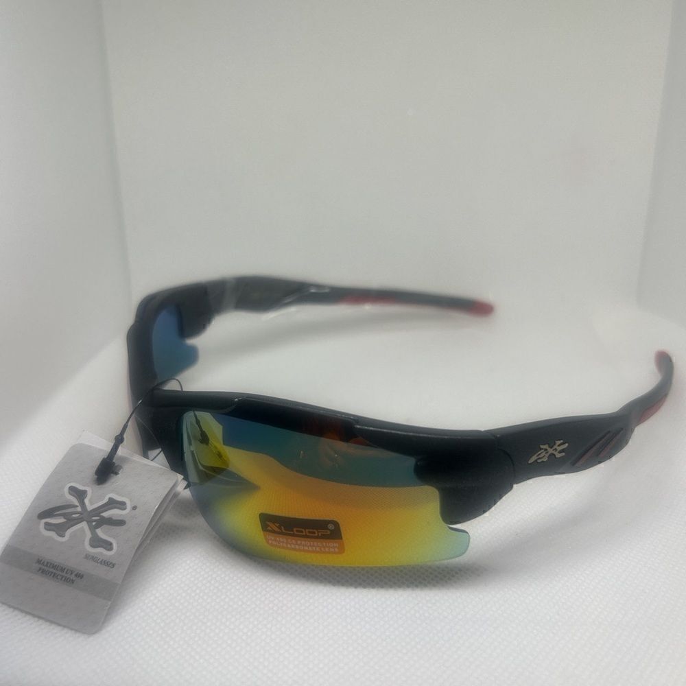 X-Loop Wrap Semi-Rimless Mens Shades Sunglasses